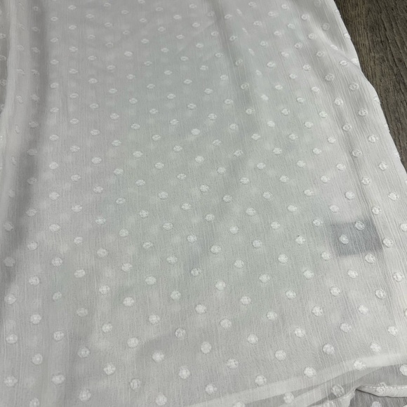 Torrid White Sheer Polka Dot Blouse - Picture 7 of 14